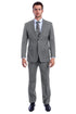 Men's Two Button Modern Fit Linen Look Summer Suit in Light Grey