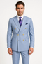 Mens Light Blue Double-Breasted Suits with Gold Button – Slim Fit 2-Piece Formal Set in Sky Blue Color