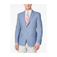 Light Blue Solid Two Button Classic Fit Sport Coat