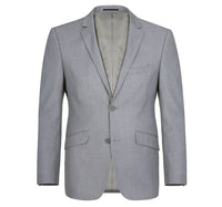 Light Grey Suit - Silver Gray Suit For Wedding - Mens Two Button Slim Fit Hack Light Grey Pocket Suit
