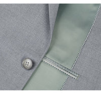 Light Grey Suit - Silver Gray Suit For Wedding - Mens Two Button Slim Fit Hack Light Grey Pocket Suit