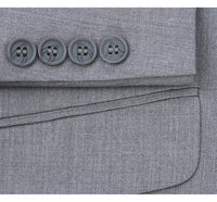 Light Grey Suit - Silver Gray Suit For Wedding - Mens Basic Two Button Slim Fit Light Grey Suit