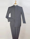 Light Grey Suit - Silver Gray Suit For Wedding - Mens Mandarin Banded Collar French Light Grey Front Suit