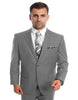 Light Grey Suit - Silver Gray Suit For Wedding - Men's Two Button Basic Modern Fit Light Grey Business Suit
