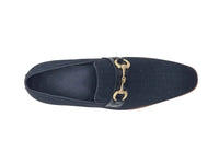 Carrucci Linen Loafer With Gold Tone Buckle