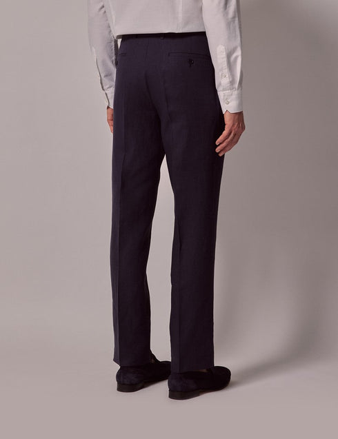 Mens Linen Suit For Beach Wedding - Summer  Suit in Navy Linen