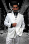 Mens Classic 3 button 2 Piece Suit in White