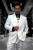 Mens Classic 3 button 2 Piece Suit in White