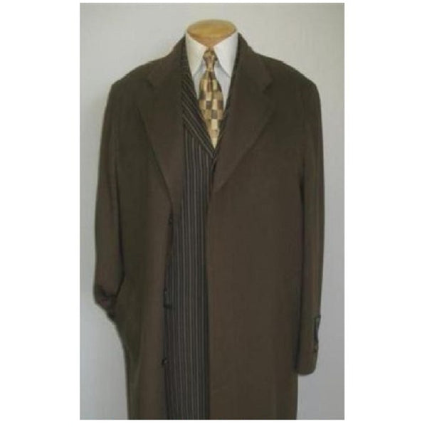 Long Men's Dress Topcoat - Men's Overcoat Men's Dress Coat Full Length Chocolate Brown Men's Overcoat