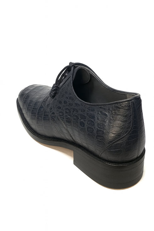 Los Altos All-Over Crocodile Lace Up Dress Shoes