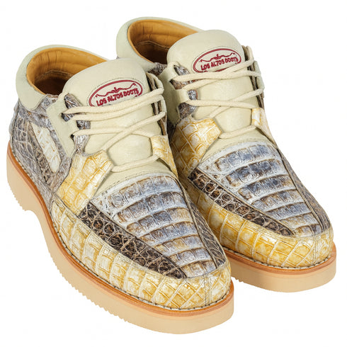 Los Altos Casual Natural Genuine All-Over Crocodile Shoes