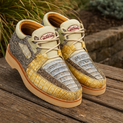 Los Altos Casual Natural Genuine All-Over Crocodile Shoes