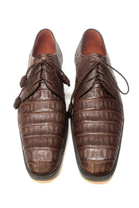 Los Altos All-Over Crocodile Lace Up Dress Shoes