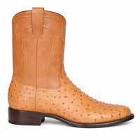 Los Altos Men's Genuine Full Quill Ostrich Honey Roper Toe Boots