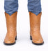 Los Altos Men's Genuine Full Quill Ostrich Honey Roper Toe Boots
