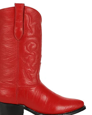Los Altos Men's Red Eel Skin J Toe Boots