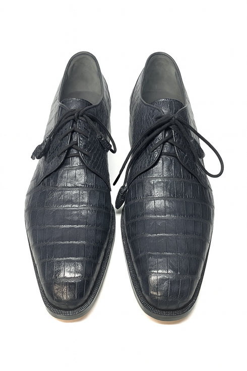 Los Altos All-Over Crocodile Lace Up Dress Shoes