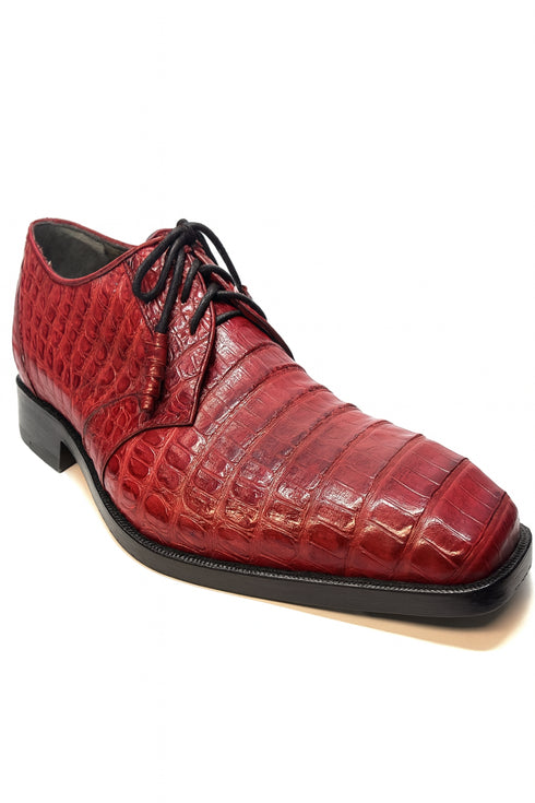 Los Altos All-Over Crocodile Lace Up Dress Shoes