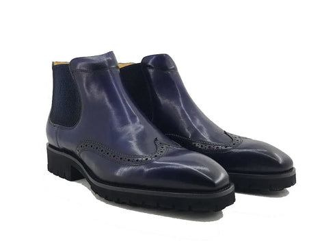 Lug Sole Chelsea Boot with Wingtip Toe