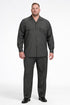 Mens Luxury Charcoal Grey Wool Two-Piece Leisure Walking Suit