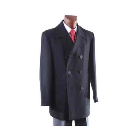 Luxury BLack Double-breasted Dress Coat Wool Fully lined Mens Topcoat