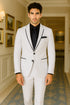 All White Mens Tuxedo -  Wedding Suit - Mens Two Button Slim Fit Vested Prom Tuxedo Suit With Trim In White