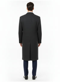 Mens Full Length Wool and Cashmere Overcoat - Winter Topcoats - Black Coat