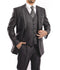 Steel 3 Piece Modern Fit Suit 2 Button V-Neck Vest