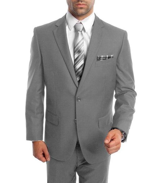 Bacchus Collection - Modern Fit Suit 2 Button 2 Piece in Light Gray