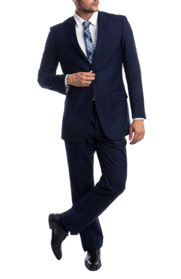 Bacchus Collection - Modern Fit Suit 2 Button 2 Piece in Navy