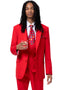Mens Vested Peak Lapel Prom & Wedding Suit with Double Breasted Vest in Red