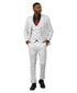Men's Slim Fit Solid White 3 Piece Suit