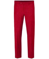 3 piece True Red Slim Fit Men's Suit with Vest Set