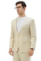 Men's Modern Fit Collarless Summer Wedding Suit in Tan
