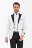Mens Glitter Sequin Flashy in Color "White" Tuxedo Dinner Jacket Blazer Sportcoat