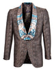 Empire Collection - Brown Slim Fit Satin Shawl Lapel Sports Coat Limited Edition