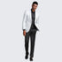 Silver Gray Tuxedo - Grey Prom  Slim Fitted  Pattern Suit