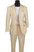 Mens Basic Modern Fit Summer Linen and Cotton Suit in Tan