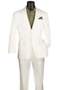 Mens Basic Modern Fit Summer Linen and Cotton Suit in White