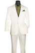Men's Basic Modern Fit Summer Linen & Cotton Suit in White