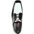Bravo Mens Classic Moc Toe Shiny Patent Tuxedo Prom Shoe in Black & White