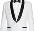 White Slim Fit 2 Piece Tuxedo With Satin Shawl Lapel