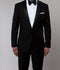 Black Slim Fit 2 Piece Tuxedo With Satin Peak Lapel