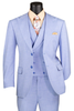 Mens Easter Suit - Jacket and Pants in Summer Color Light Blue Sharkskin Modern Fit Light Weight
