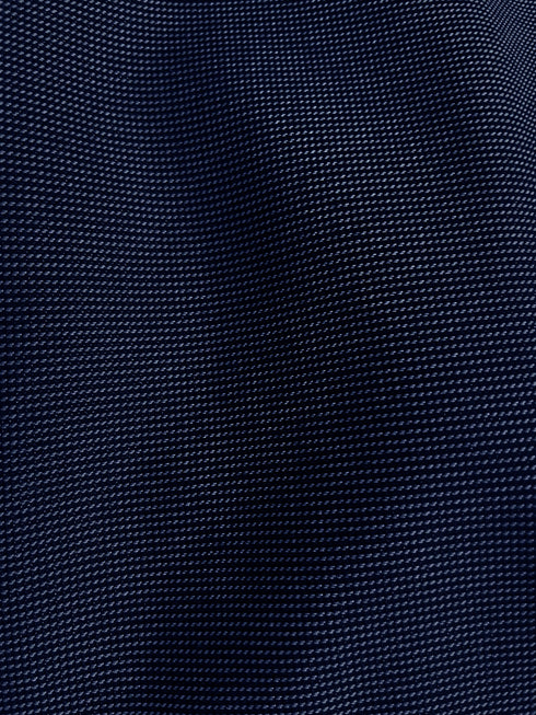 Birdseye Pattern Modern Fit 3 Piece Navy Suit with Contrast Trim