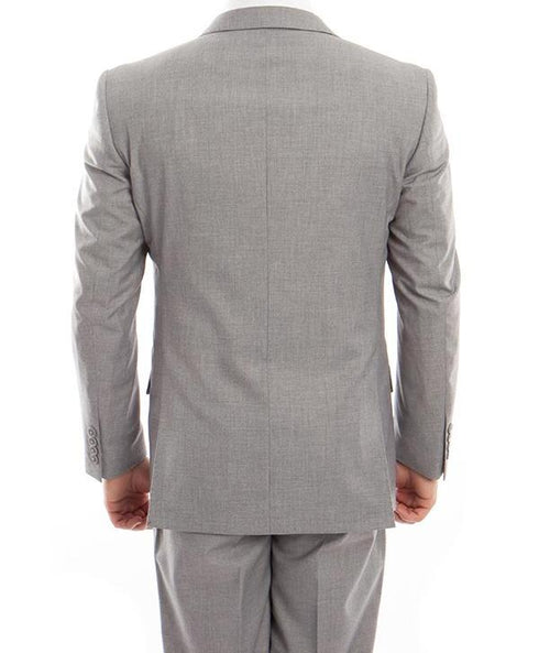 Arezzo Collection - 100% Wool Suit Modern Fit Italian Style 2 Piece in Gray