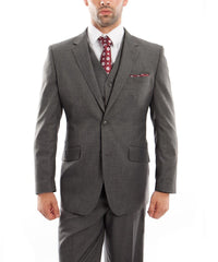 Dark Grey 3-piece Wool Suit with Vest