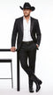 "EJ Samuel Men's Two-Button Velvet Suit in Black"