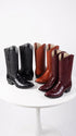 Los Altos Men’s Genuine Eel Skin Cowboy Boots LAB-6508, Round Toe Western Boots in Black, Cognac and Burgundy