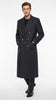 Men’s Charcoal Grey Double Breasted Full Length Overcoat, Formal Winter Dress Coat